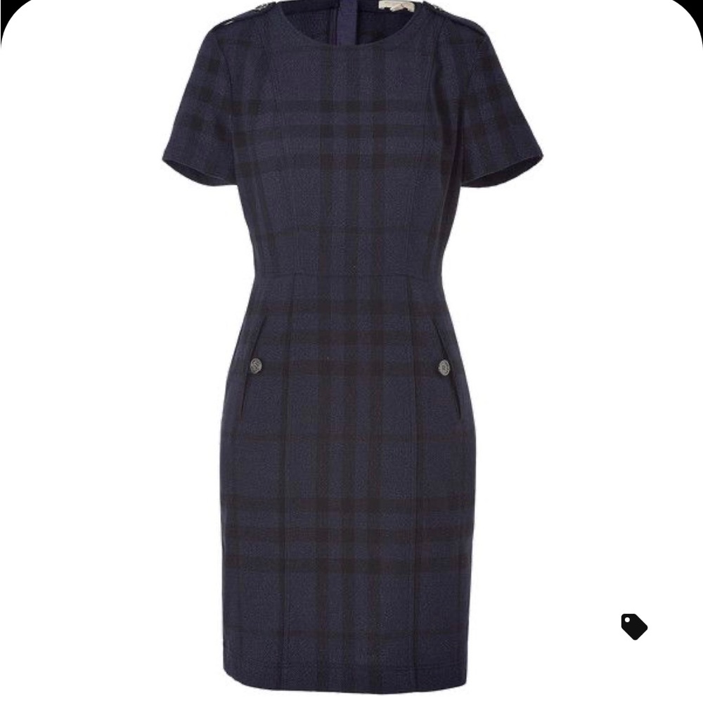 Burberry Brit Corrine True Navy Check wool dress size 2